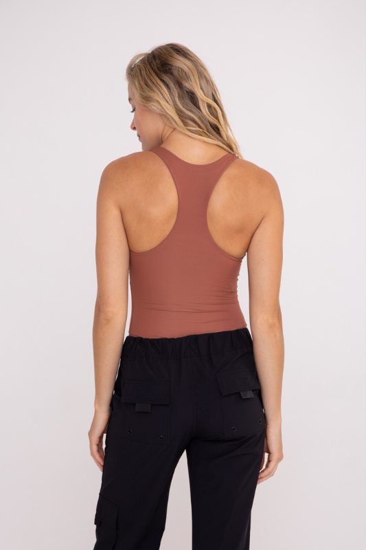 Seamless Racerback Bodysuit - Rust