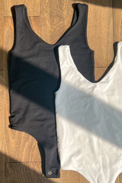 Yours Truly Sleeveless Bodysuit - Black