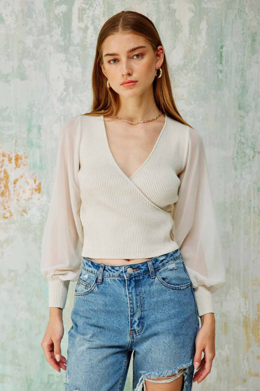 Adore You Sheer Sleeve Top