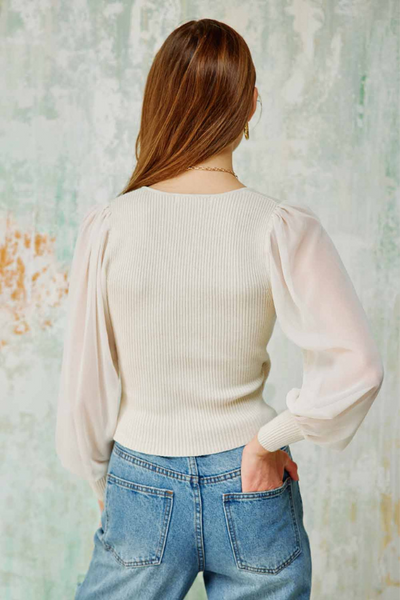 Adore You Sheer Sleeve Top