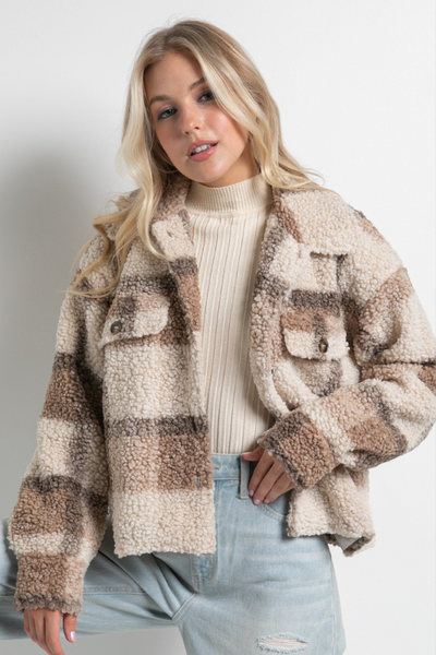 Teddy Plaid Jacket