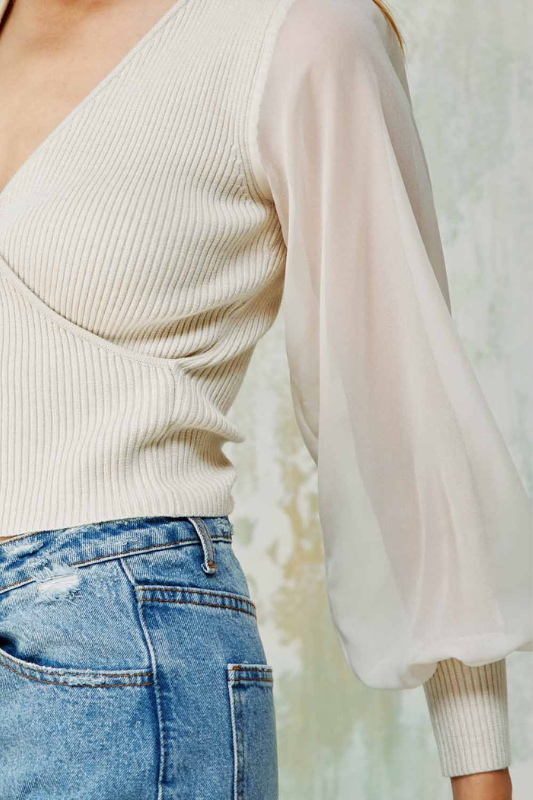 Adore You Sheer Sleeve Top