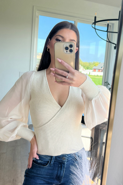 Adore You Sheer Sleeve Top