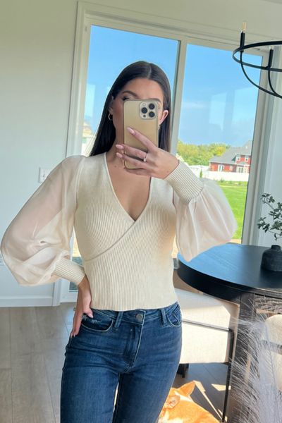 Adore You Sheer Sleeve Top