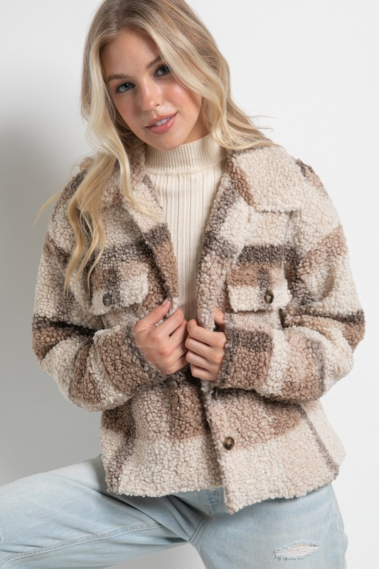 Teddy Plaid Jacket