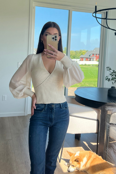 Adore You Sheer Sleeve Top