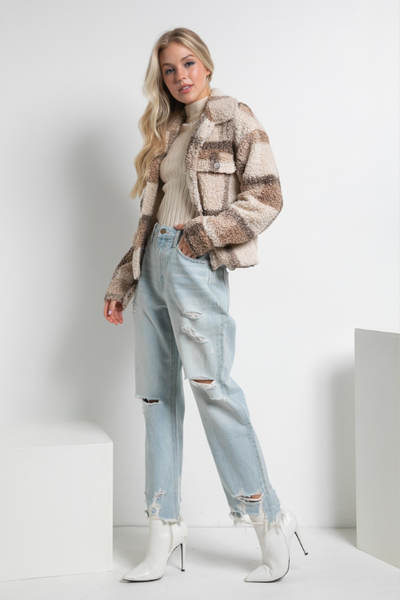 Teddy Plaid Jacket