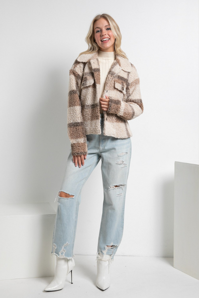 Teddy Plaid Jacket