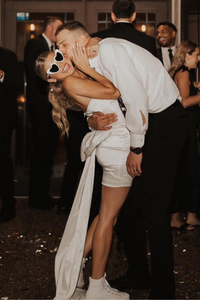 White Bow Mini Dress