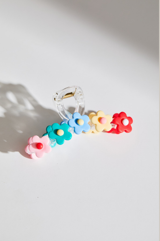 Colorful Flower Hair Claw
