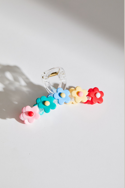 Colorful Flower Hair Claw