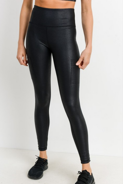 High Waist Foil Leggings