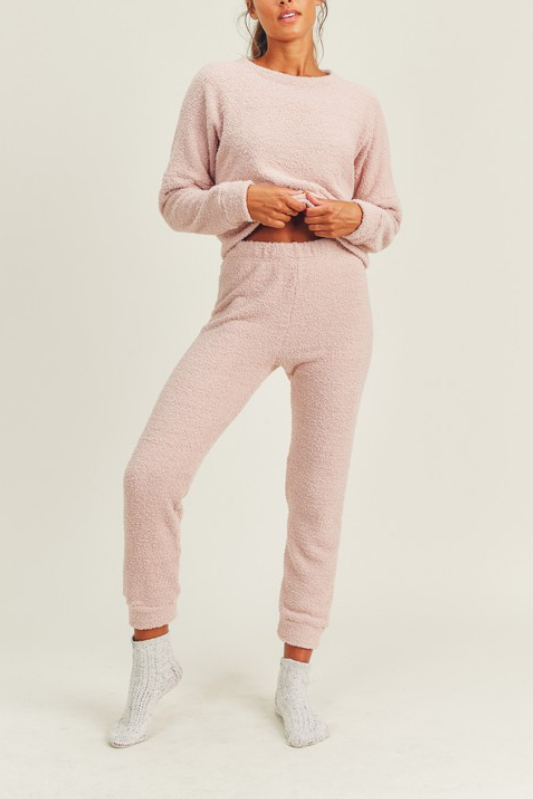 Homebody Crewneck & Jogger Set - Pink