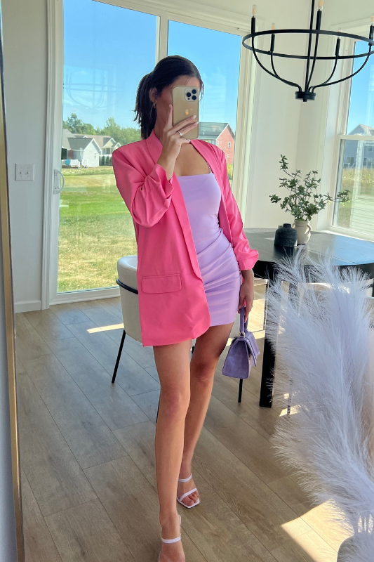 Ruched Blazer - Pink