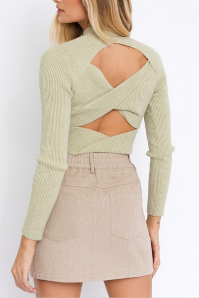 Twist Back Crop Sweater