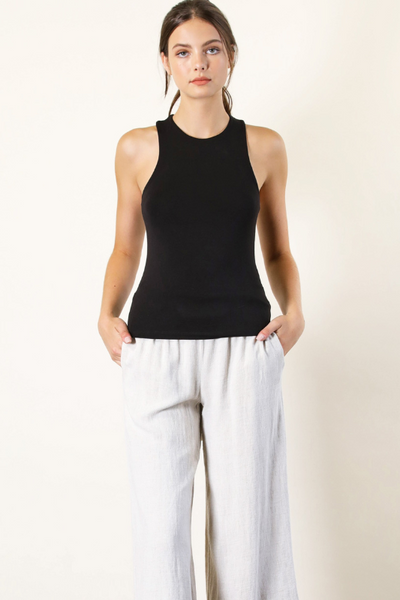 Seamless High Neck Top - Brown