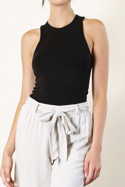 Seamless High Neck Top - Brown