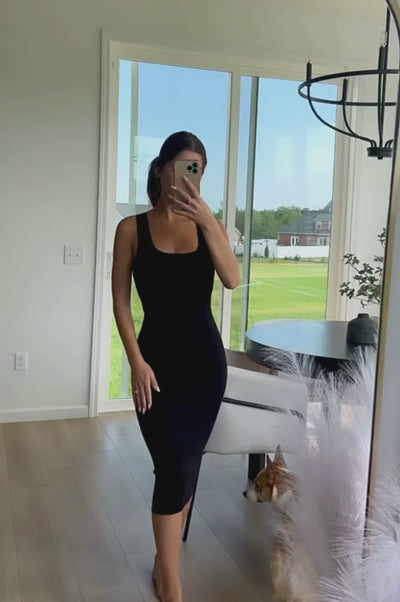 Essential Ribbed Midi - Black